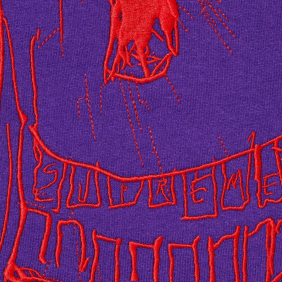 Details on Ralph Steadman Skull Hooded Sweatshirt Purple from spring summer 2022 (Price is $178)