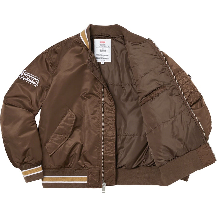 Details on Second To None MA-1 Jacket Brown from spring summer 2022 (Price is $328)