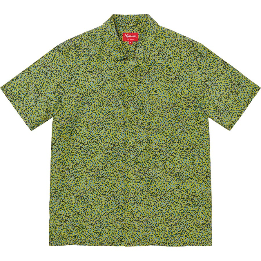 Details on Leopard Silk S S Shirt Green from spring summer
                                                    2022 (Price is $158)