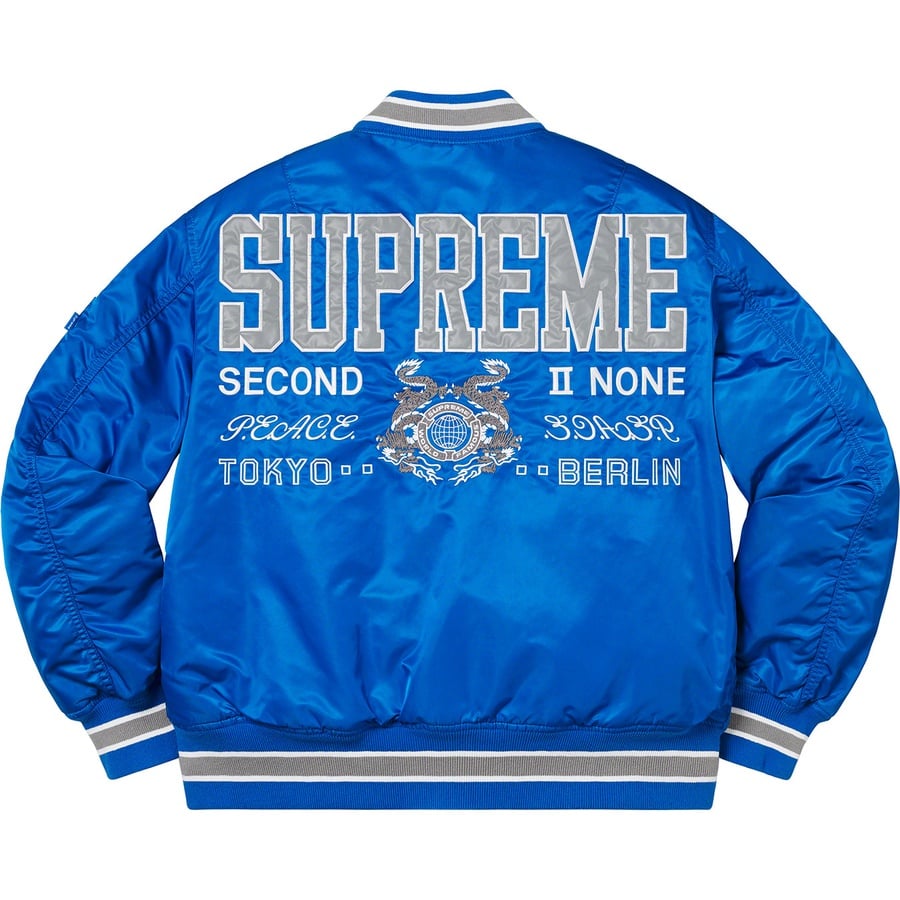 Details on Second To None MA-1 Jacket Blue from spring summer 2022 (Price is $328)
