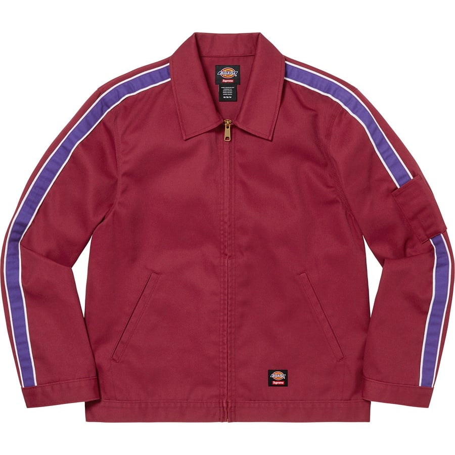 Details on Supreme Dickies Stripe Eisenhower Jacket Maroon from spring summer
                                                    2022 (Price is $138)