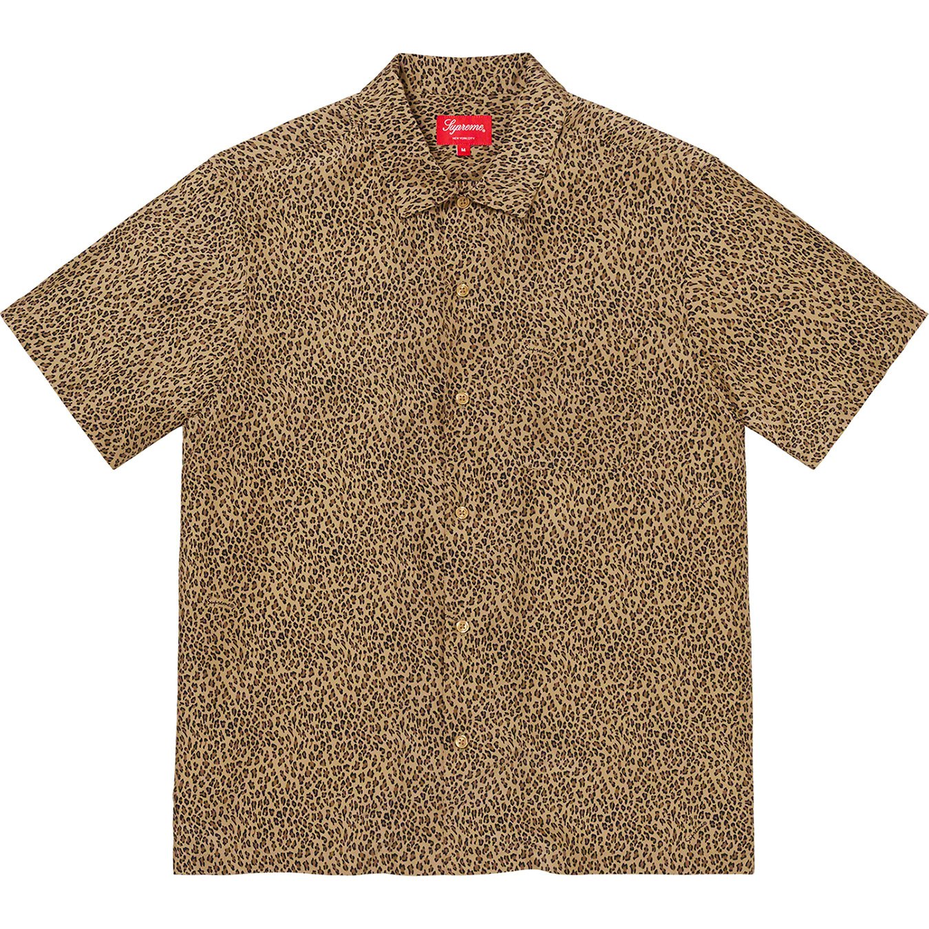 Supreme ss Leopard Silk S/S Shirt M