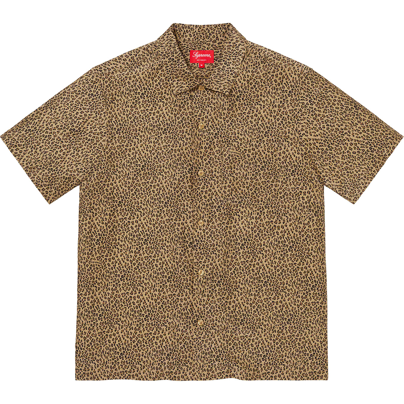 Supreme ss Leopard Silk S/S Shirt M