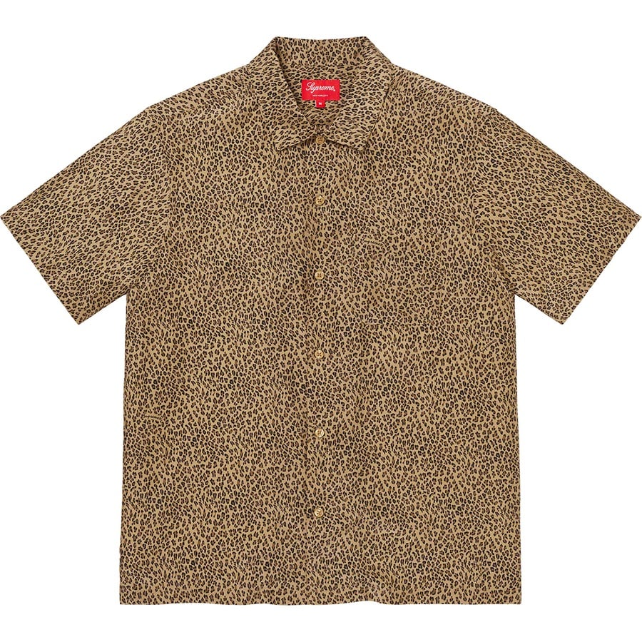Details on Leopard Silk S S Shirt Tan from spring summer 2022 (Price is $158)