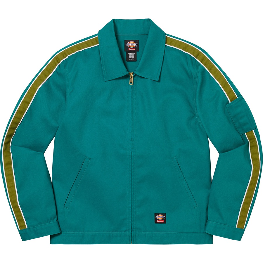 Details on Supreme Dickies Stripe Eisenhower Jacket Teal from spring summer 2022 (Price is $138)