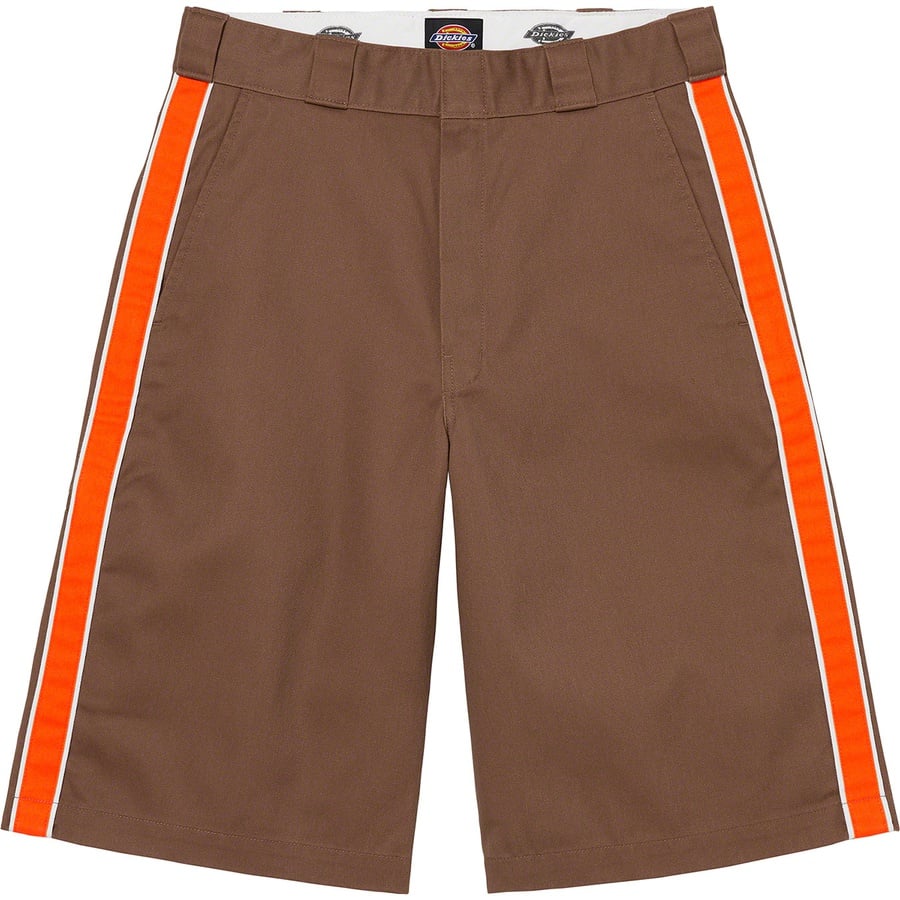 Details on Supreme Dickies Stripe 13” Loose Fit Work Short Brown from spring summer
                                                    2022 (Price is $98)