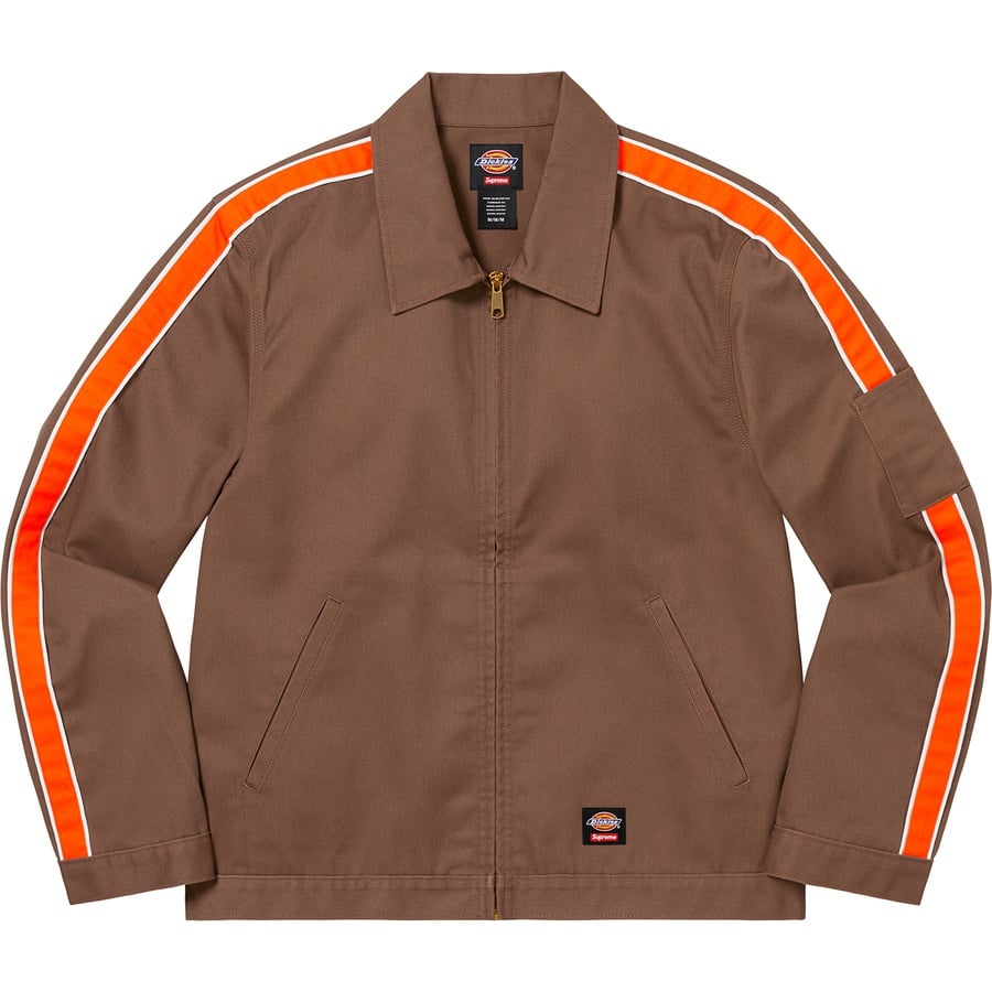 Details on Supreme Dickies Stripe Eisenhower Jacket Brown from spring summer
                                                    2022 (Price is $138)