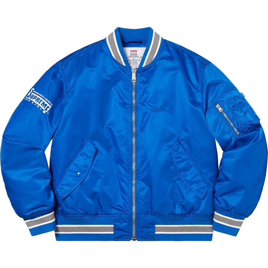 Details on Second To None MA-1 Jacket Blue from spring summer 2022 (Price is $328)