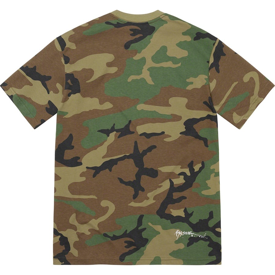 Details on Ralph Steadman Skull Tee Woodland Camo from spring summer 2022 (Price is $44)