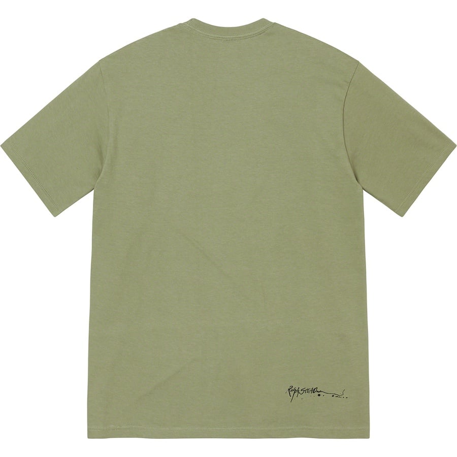 Details on Ralph Steadman Box Logo Tee Light Olive from spring summer 2022 (Price is $44)