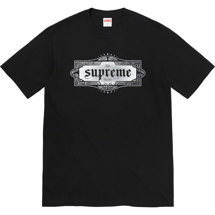 Details on Top Shotta Tee Black from spring summer 2022 (Price is $40)