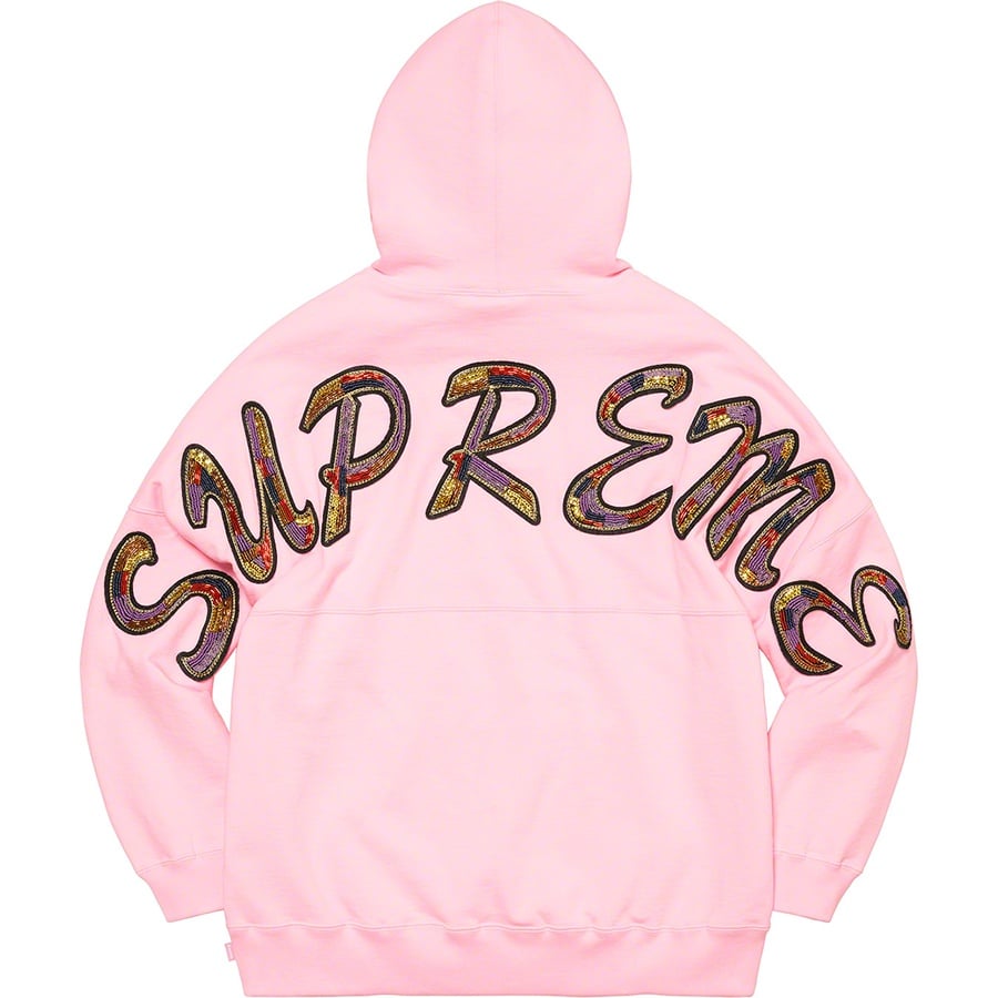 Details on Beaded Hooded Sweatshirt Light Pink from spring summer 2022 (Price is $168)