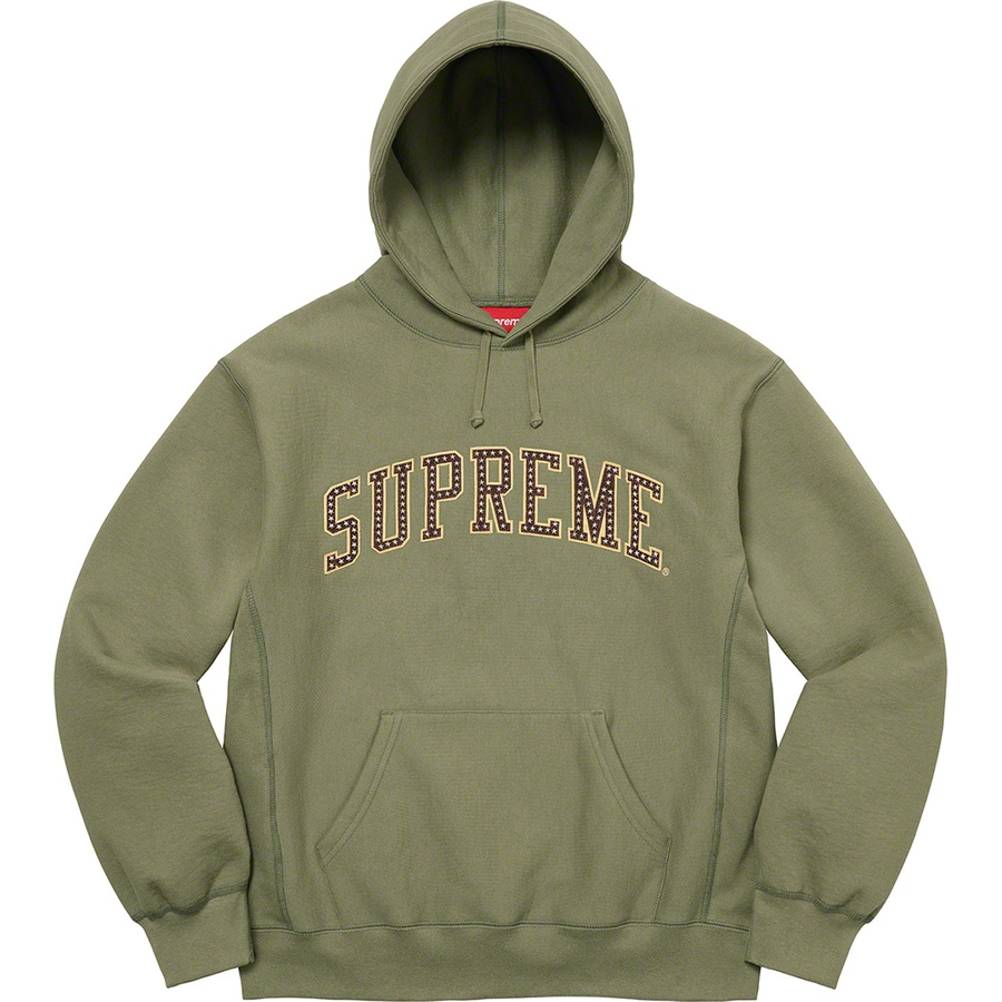 Details on Stars Arc Hooded Sweatshirt Light Olive from spring summer
                                                    2022 (Price is $168)