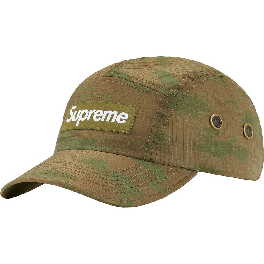 Details on Broken Camo Camp Cap Olive from spring summer 2022 (Price is $48)