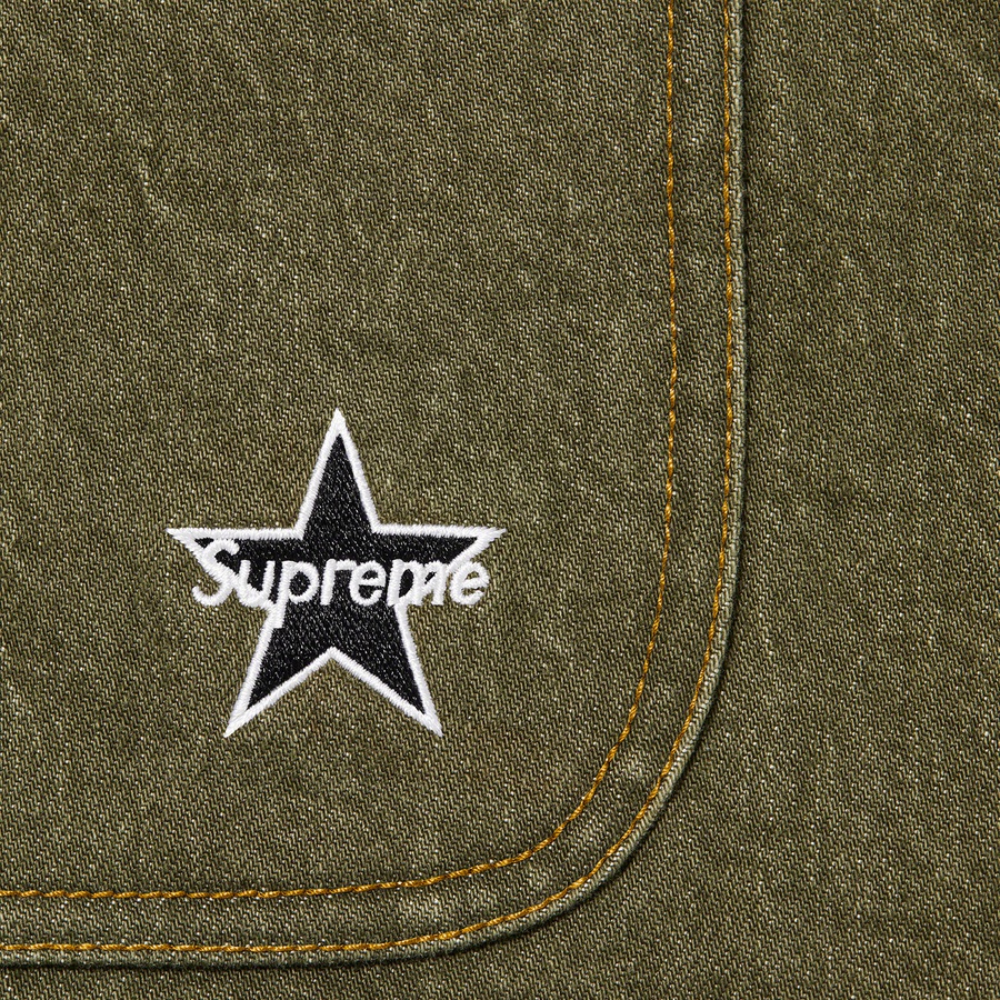 Details on Denim Chore Coat Olive from spring summer 2022 (Price is $178)