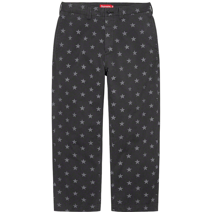 Details on Chino Pant Black Stars from spring summer
                                                    2022 (Price is $148)