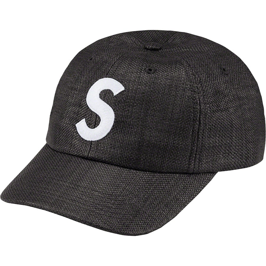 Details on Raffia S Logo 6-Panel Black from spring summer 2022 (Price is $58)