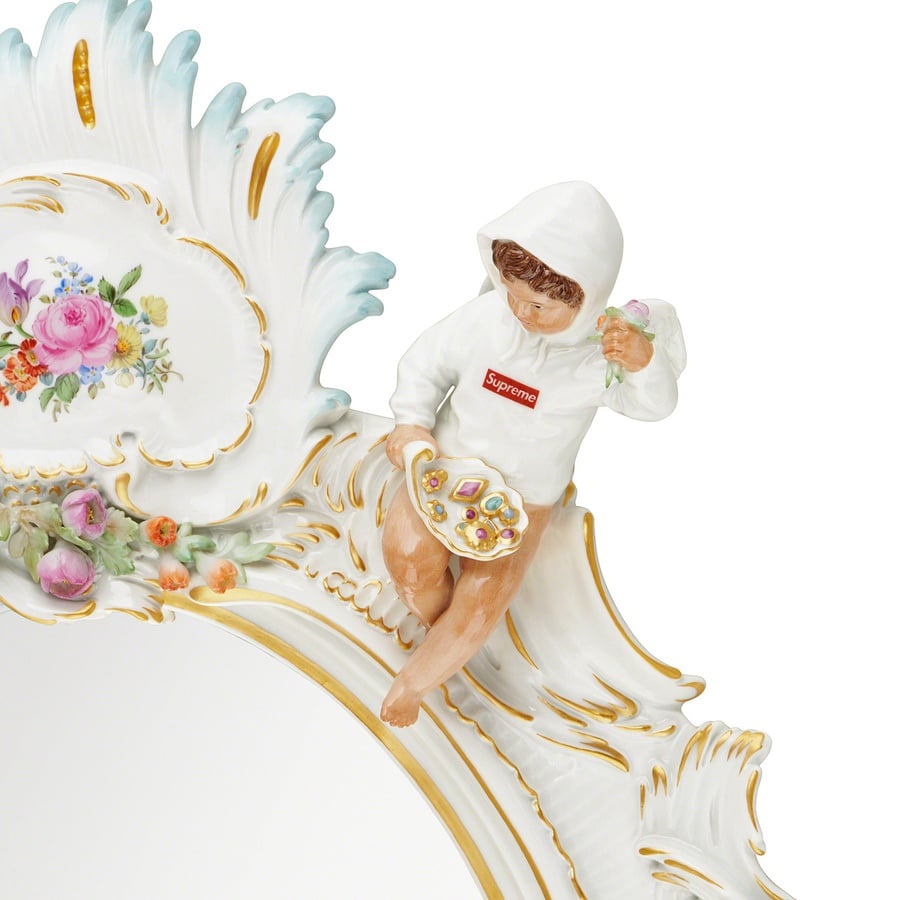 Details on Supreme Meissen Hand-Painted Porcelain Mirror Multicolor from spring summer 2022 (Price is $16000)
