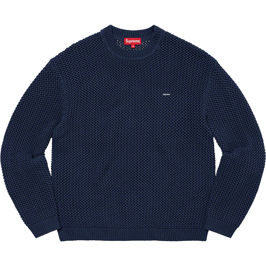 Details on Open Knit Small Box Sweater Navy from spring summer
                                                    2022 (Price is $138)