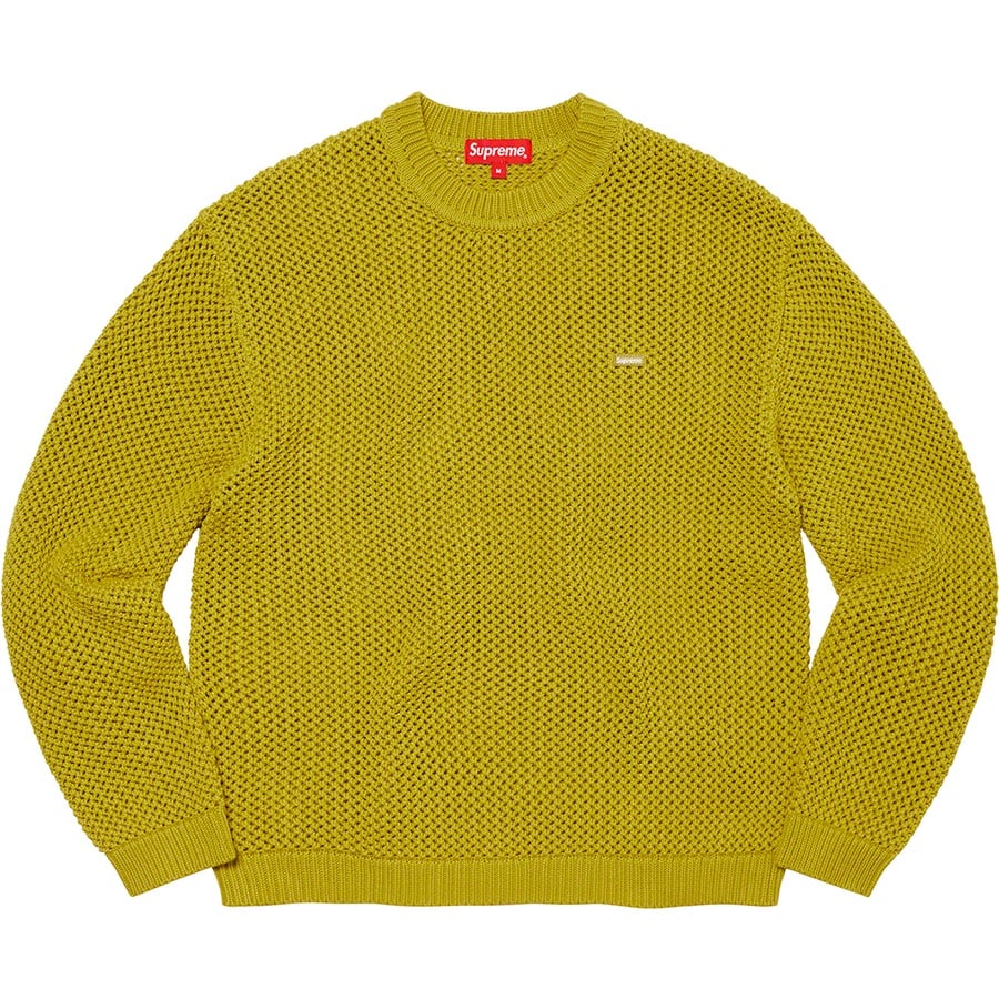 Details on Open Knit Small Box Sweater Acid Green from spring summer 2022 (Price is $138)