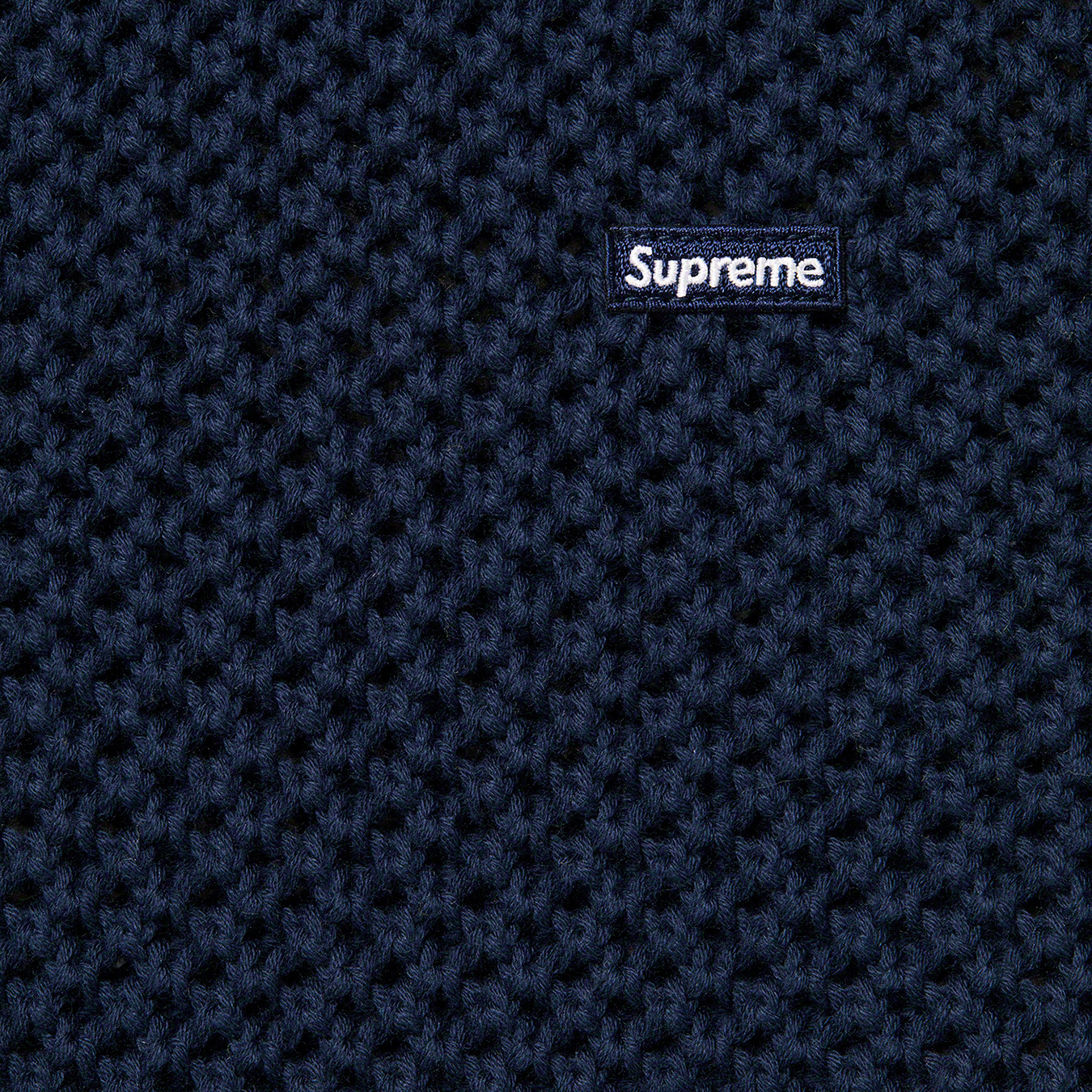 supreme open knit small box sweater navy