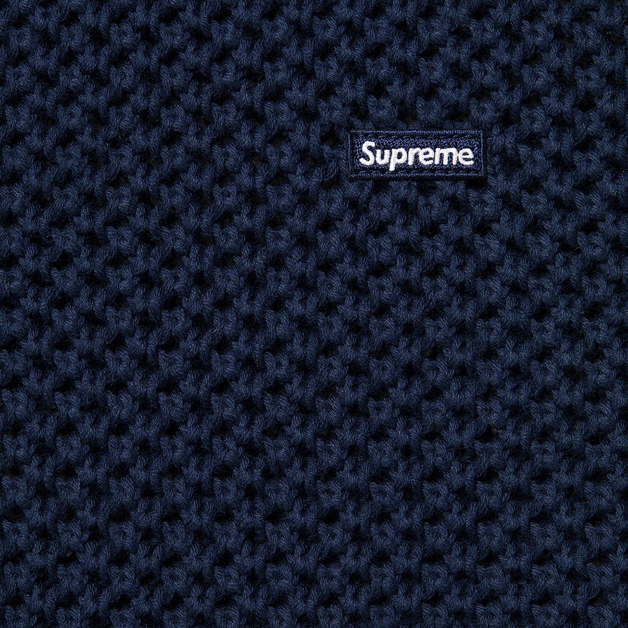 Details on Open Knit Small Box Sweater Navy from spring summer
                                                    2022 (Price is $138)