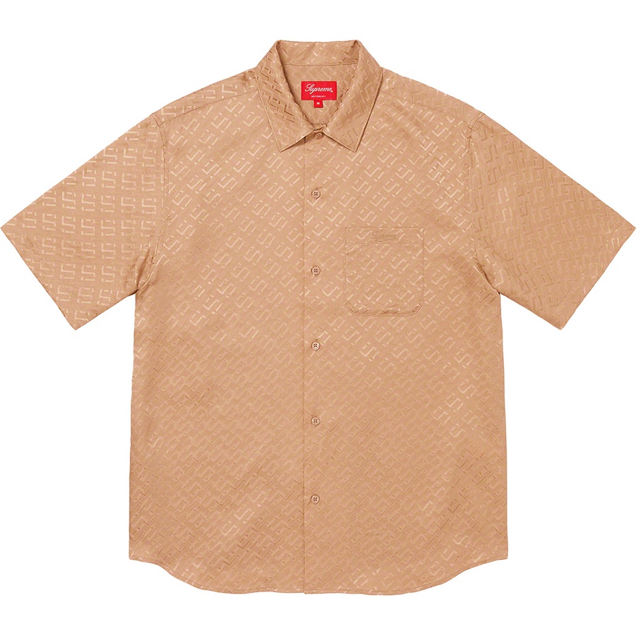 Details on Tonal Monogram Silk S S Shirt Tan from spring summer 2022 (Price is $158)
