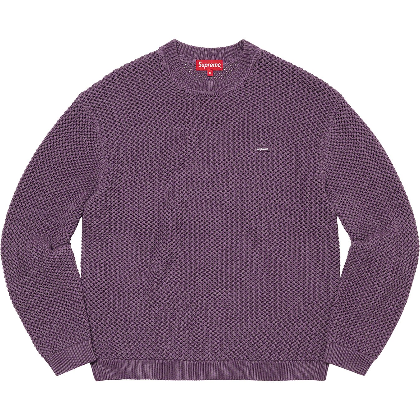 supreme open knit small box sweater navy