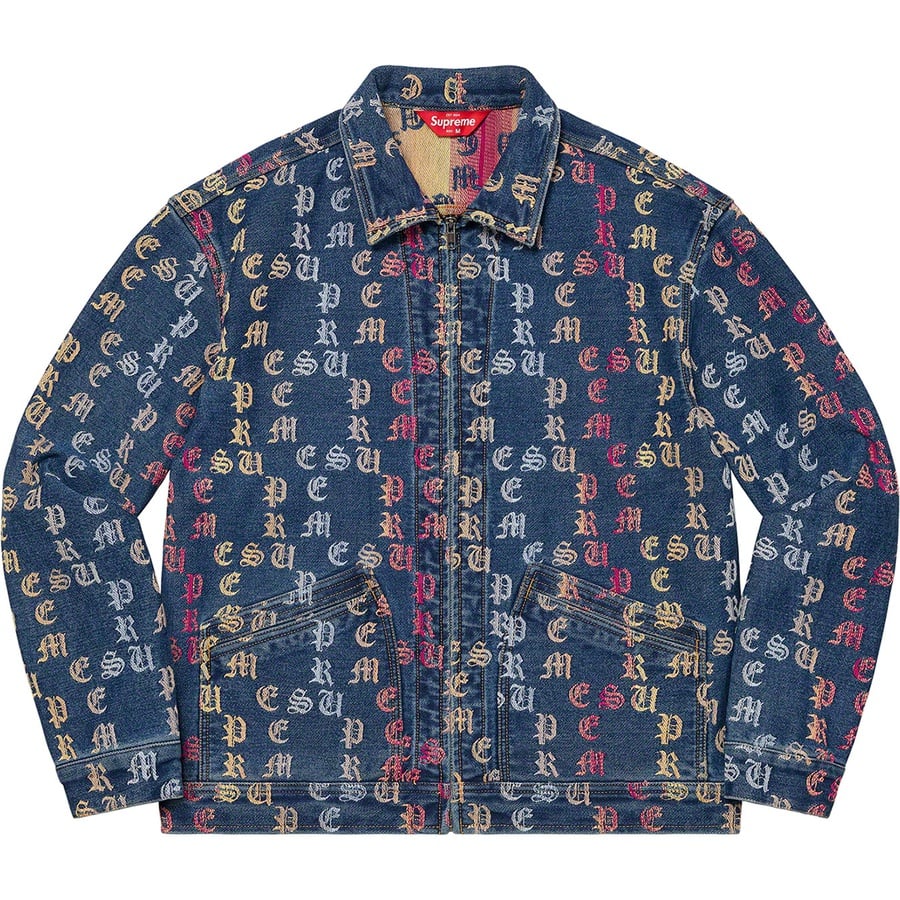 Details on Gradient Jacquard Denim Work Jacket Blue from spring summer
                                                    2022 (Price is $248)