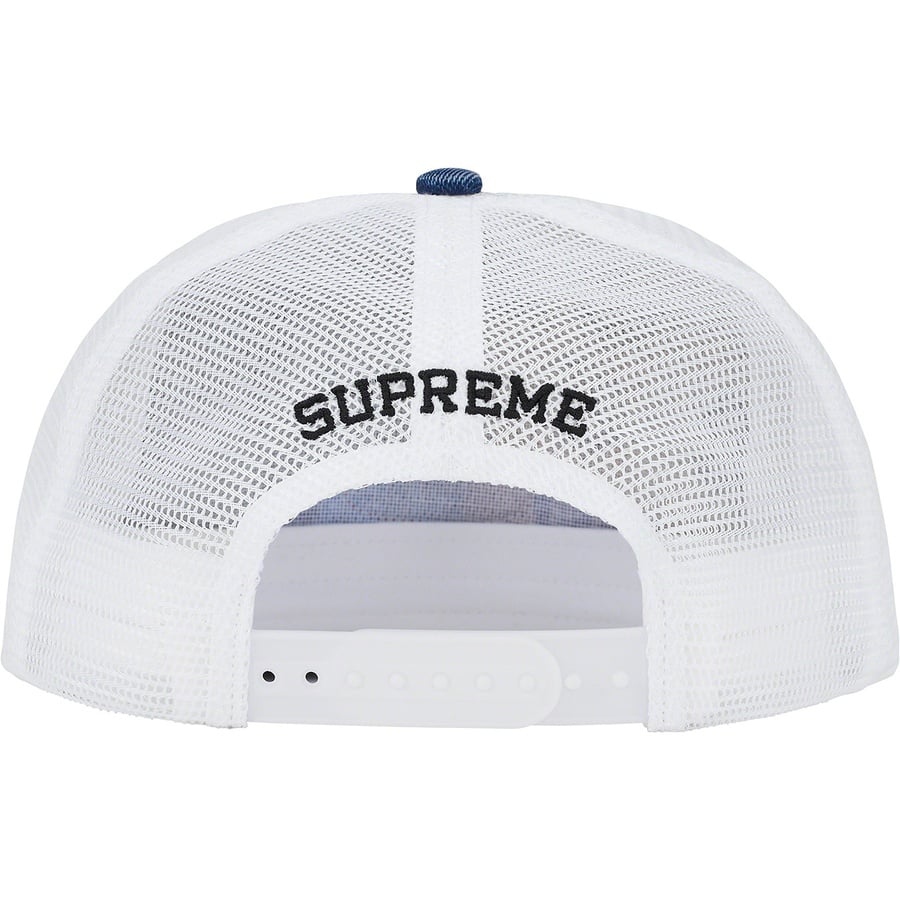 Details on Gradient Jacquard Denim Mesh Back 5-Panel Blue from spring summer
                                                    2022 (Price is $48)