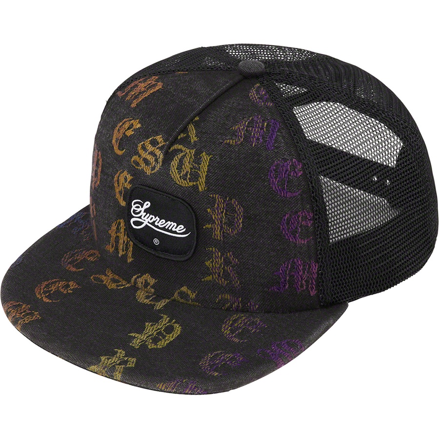 Details on Gradient Jacquard Denim Mesh Back 5-Panel Black from spring summer
                                                    2022 (Price is $48)