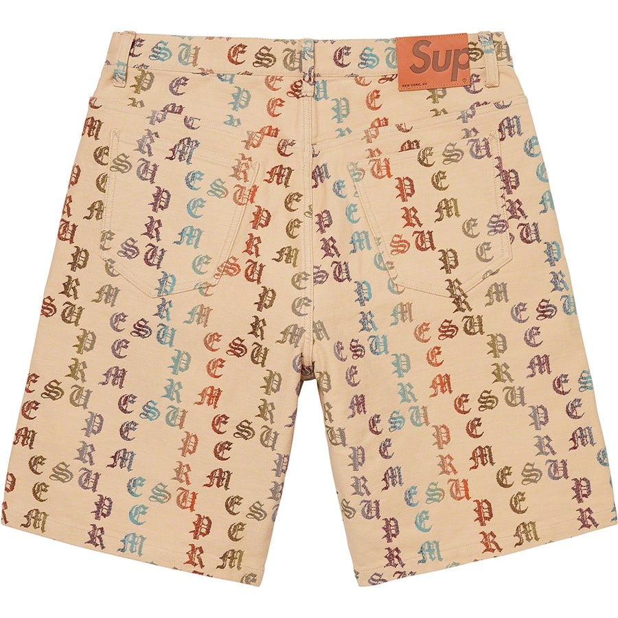 Details on Gradient Jacquard Denim Short Tan from spring summer
                                                    2022 (Price is $148)