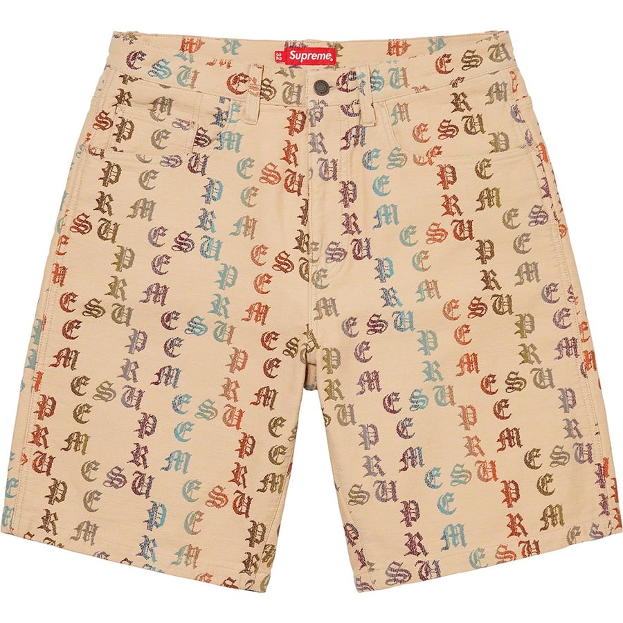 Details on Gradient Jacquard Denim Short Tan from spring summer 2022 (Price is $148)