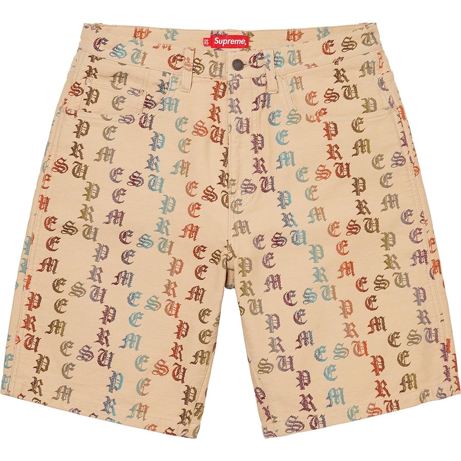 Details on Gradient Jacquard Denim Short Tan from spring summer
                                                    2022 (Price is $148)