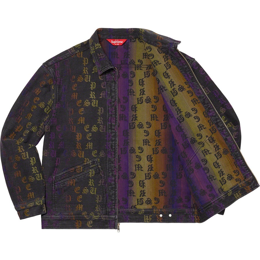 Details on Gradient Jacquard Denim Work Jacket Black from spring summer
                                                    2022 (Price is $248)