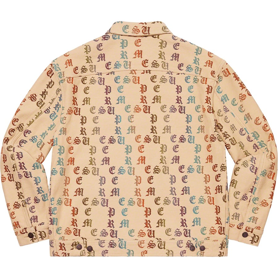 Details on Gradient Jacquard Denim Work Jacket Tan from spring summer
                                                    2022 (Price is $248)