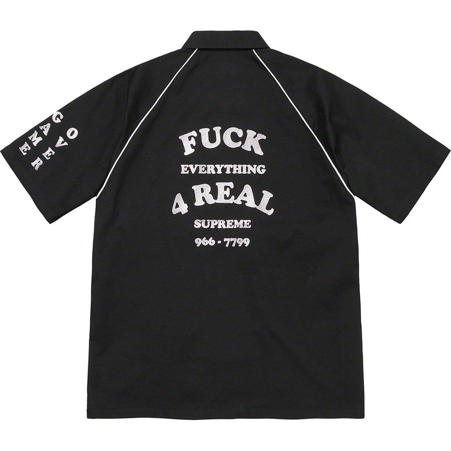 Details on Fuck Everything S S Work Shirt Black from spring summer
                                                    2022 (Price is $128)