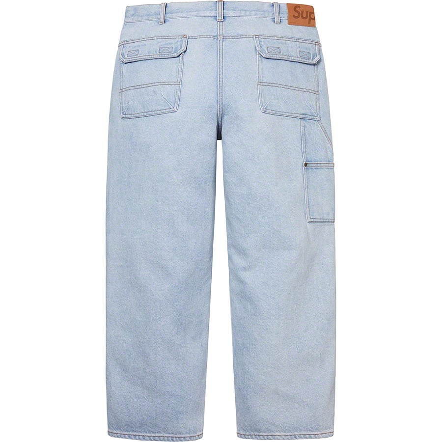 Details on Double Knee Denim Utility Pant Washed Blue from spring summer
                                                    2022 (Price is $168)