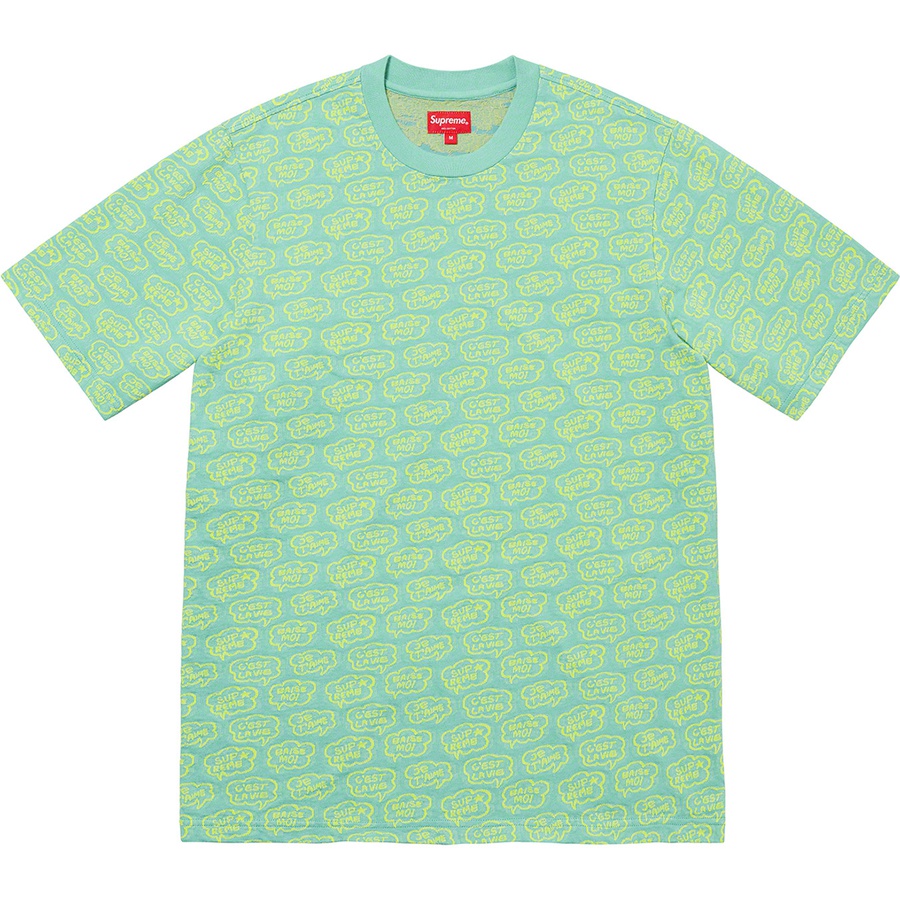 Details on Word Bubble Jacquard S S Top Dusty Aqua from spring summer 2022 (Price is $88)