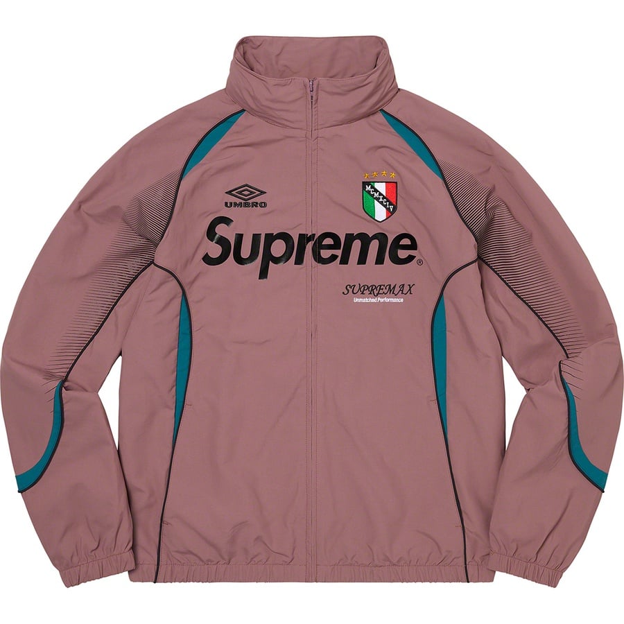 Details on Supreme Umbro Track Jacket Dusty Plum from spring summer
                                                    2022 (Price is $188)