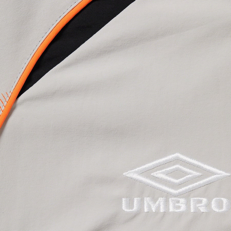 Details on Supreme Umbro Track Jacket Grey from spring summer
                                                    2022 (Price is $188)