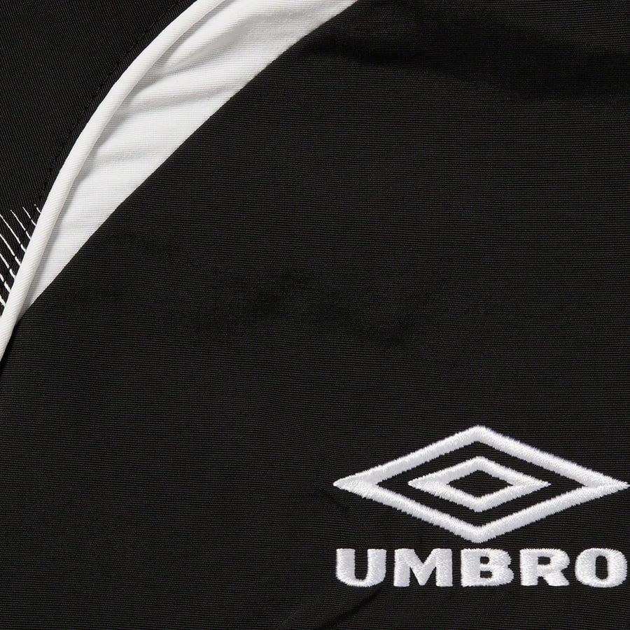 Details on Supreme Umbro Track Jacket Black from spring summer
                                                    2022 (Price is $188)