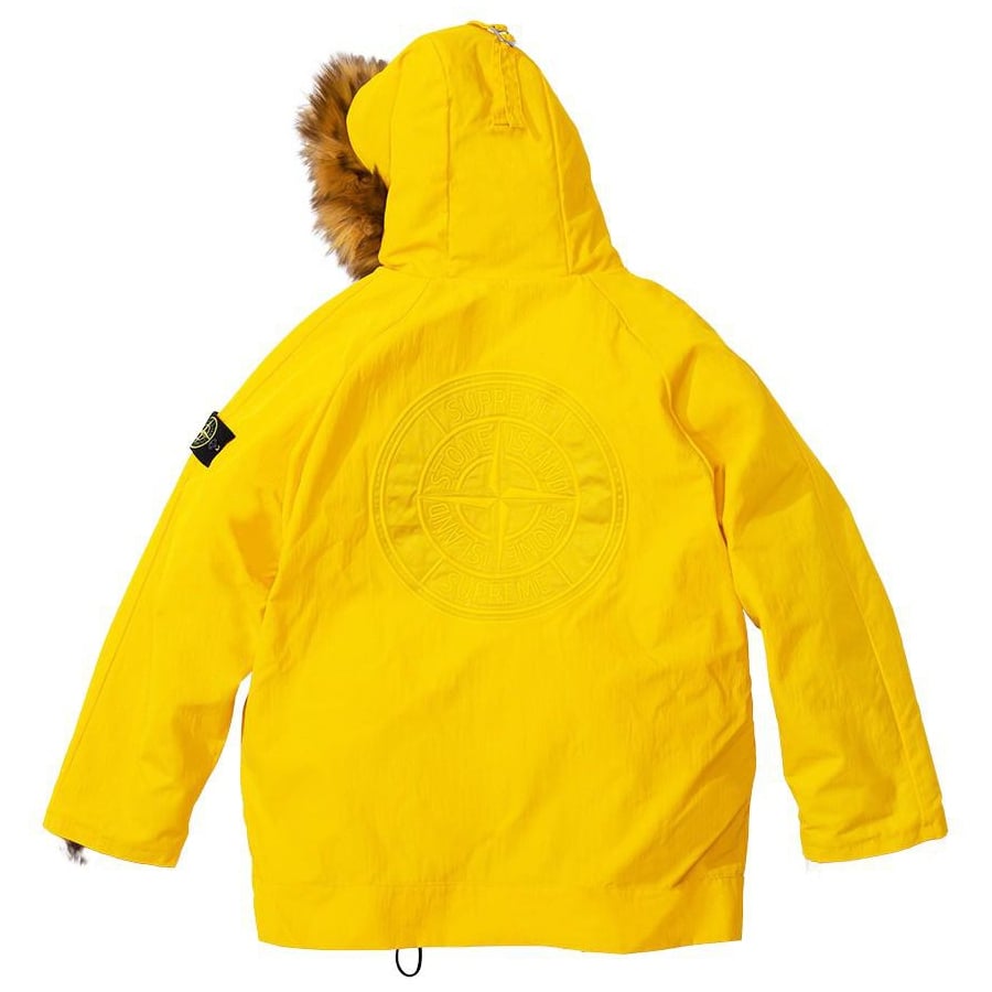 Details on Supreme Stone Island Formula Steel Reversible Faux Fur Parka  from spring summer 2022 (Price is $1898)