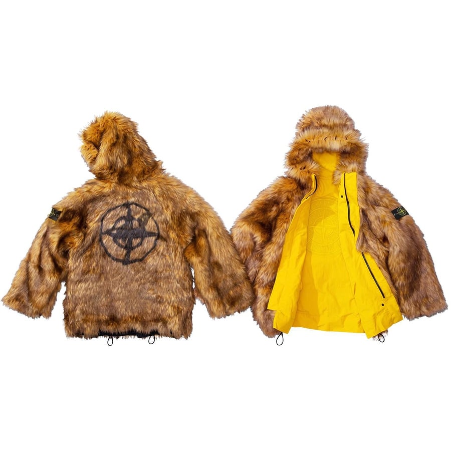 Details on Supreme Stone Island Formula Steel Reversible Faux Fur Parka  from spring summer
                                                    2022 (Price is $1898)