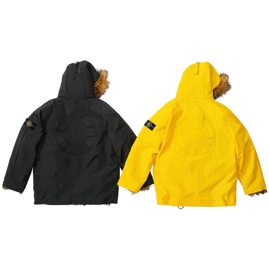 Details on Supreme Stone Island Formula Steel Reversible Faux Fur Parka  from spring summer
                                                    2022 (Price is $1898)