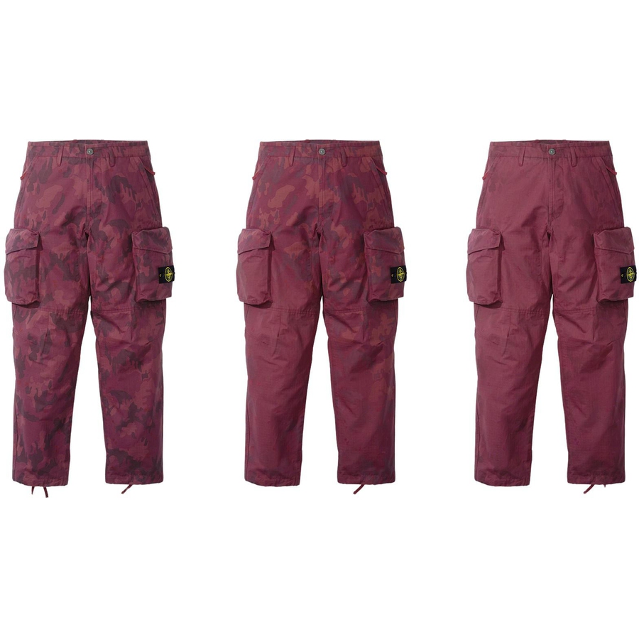 Details on Supreme Stone Island Reactive Ice Camo Ripstop Cargo Pant  from spring summer
                                                    2022 (Price is $448)