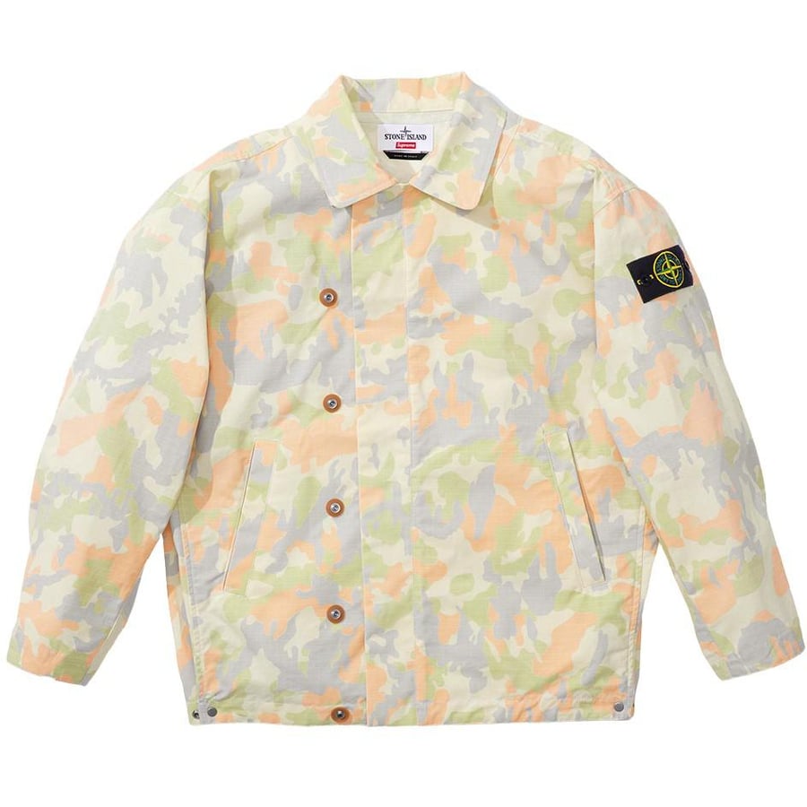 Details on Supreme Stone Island Reactive Ice Camo Ripstop Jacket  from spring summer
                                                    2022 (Price is $748)