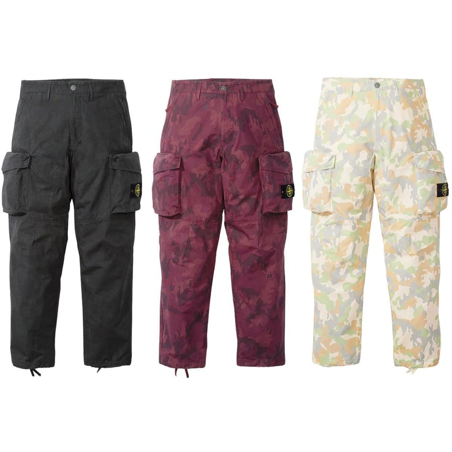 Supreme Supreme Stone Island Reactive Ice Camo Ripstop Cargo Pant releasing on Week 12 for spring summer 22