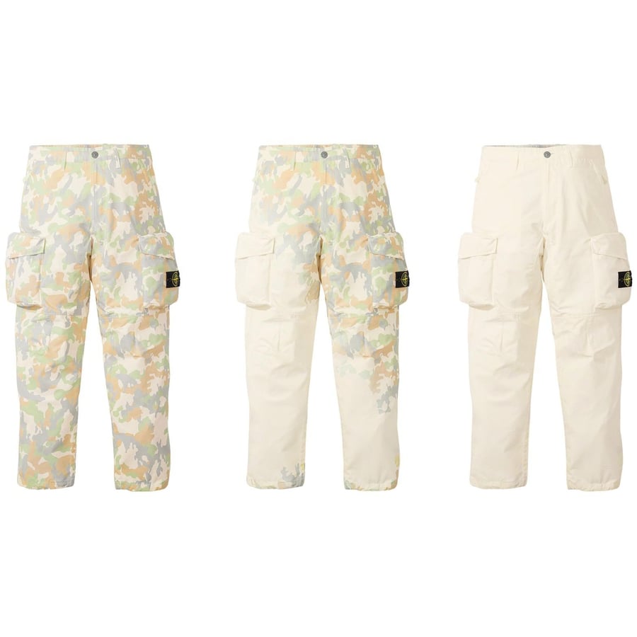 Details on Supreme Stone Island Reactive Ice Camo Ripstop Cargo Pant  from spring summer
                                                    2022 (Price is $448)