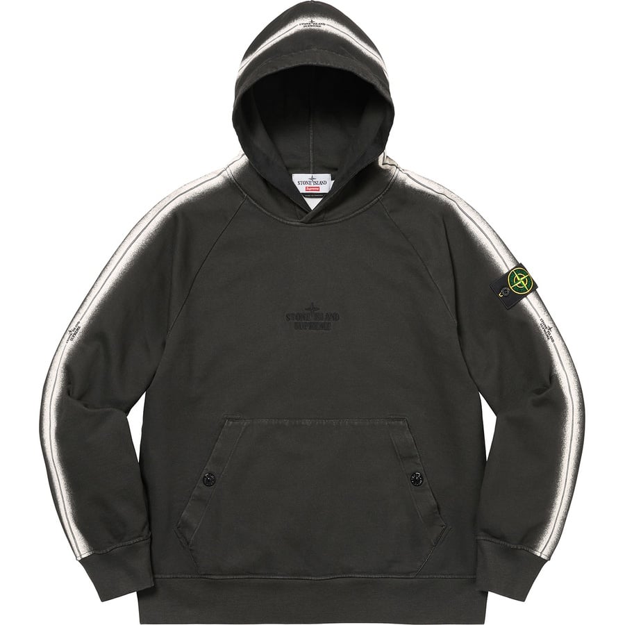 Details on Supreme Stone Island Stripe Hooded Sweatshirt Black from spring summer
                                                    2022 (Price is $348)